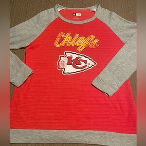 Kansas City Chiefs NFL ladies long sleeve tunic soft sweatshirt material. Size L